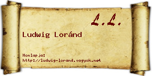 Ludwig Loránd névjegykártya